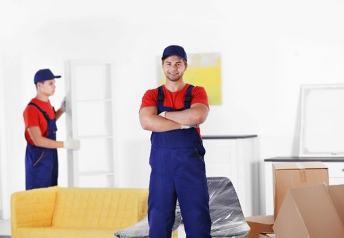 House removal team planning a move in West Kensington