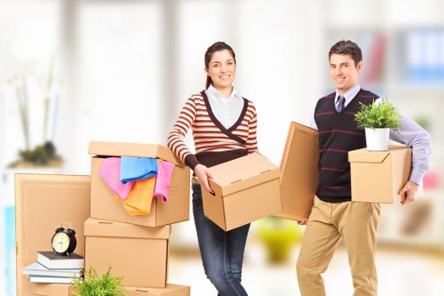 Moving van loaded for a house removal service in Westkensington