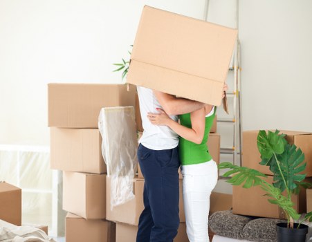 Professional moving truck service in Westkensington with packed boxes