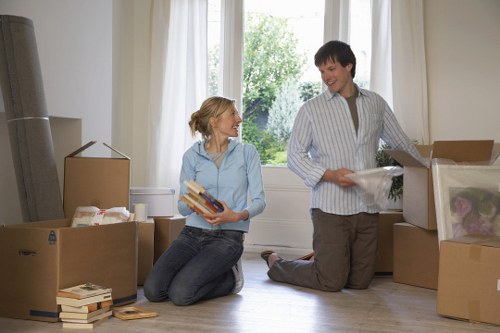 Professional movers navigating a Westkensington residential street
