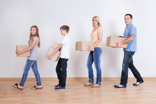 Moving team managing items during a professional house move