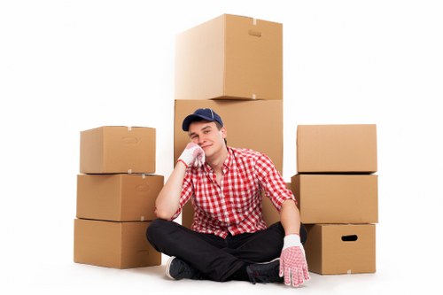 Organised packing supplies for a local move in West Kensington